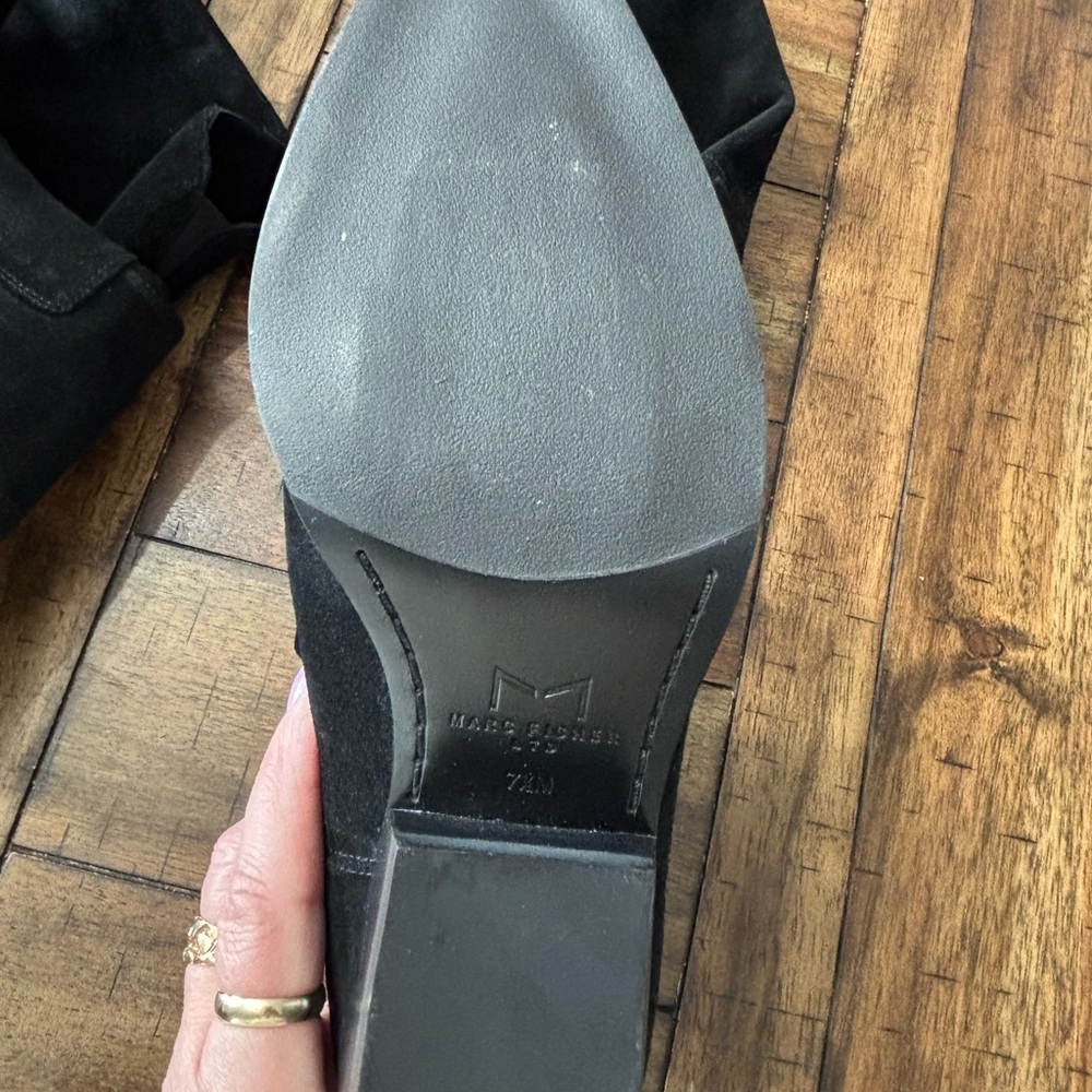 Marc Fisher Black Suede Long boots - Picture 6 of 8